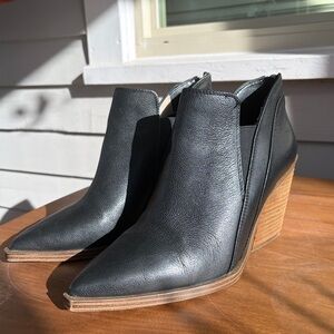 Vince Camuto Black Leather Ankle Boots